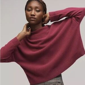 Anthro Pilcro The Alani Cashmere Mock-Neck Sweater Berry Purple Medium
